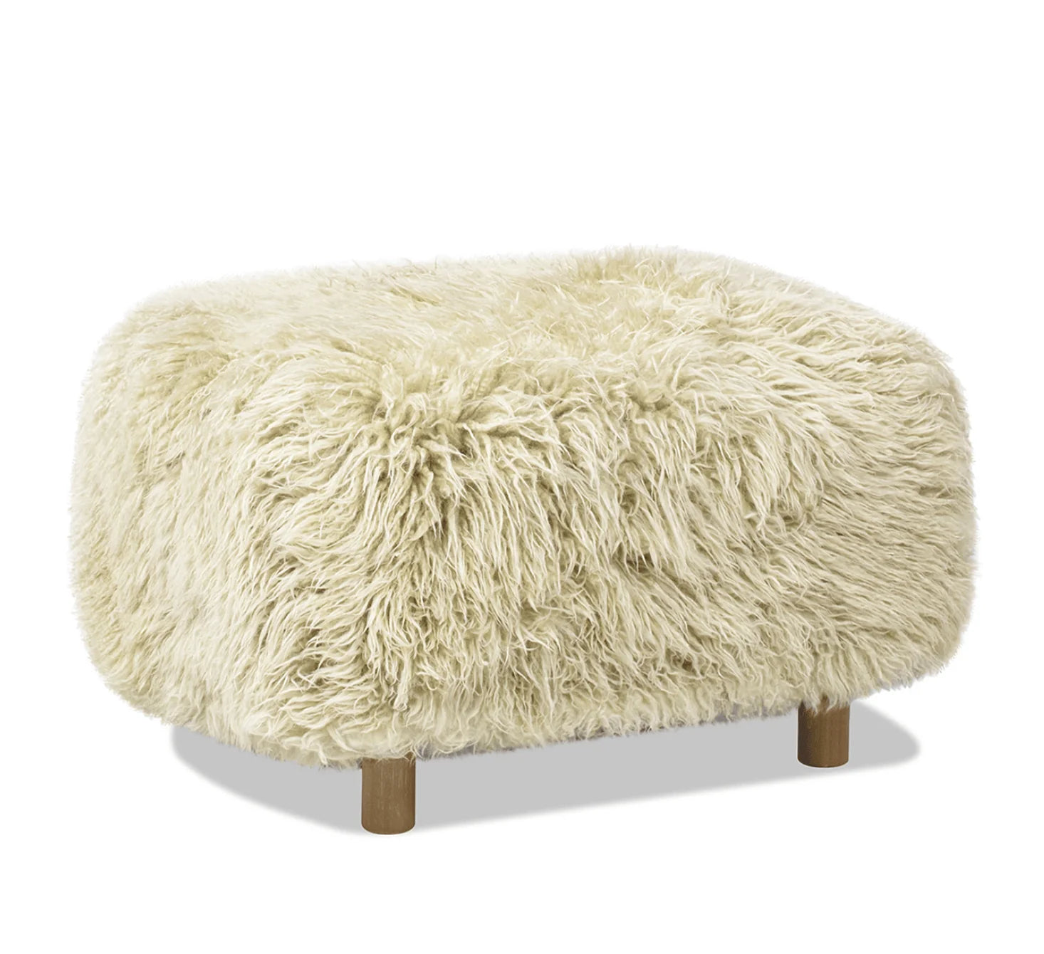 Luxury Upholstered Sheepskin Ottoman European Style for Villa