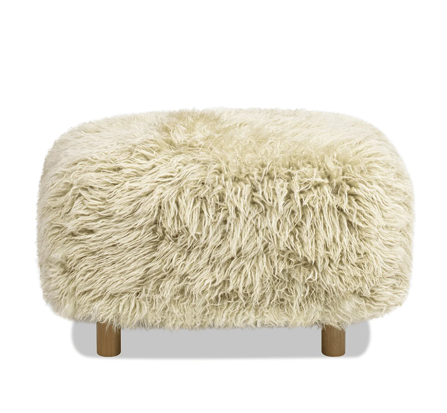 Luxury Upholstered Sheepskin Ottoman European Style for Villa