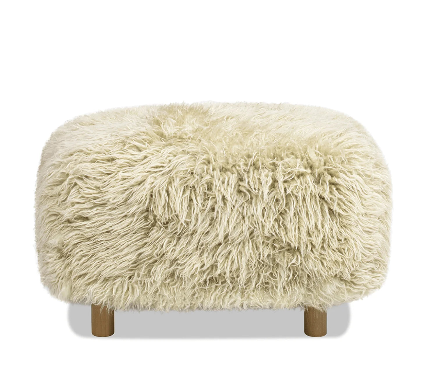 Luxury Upholstered Sheepskin Ottoman European Style for Villa