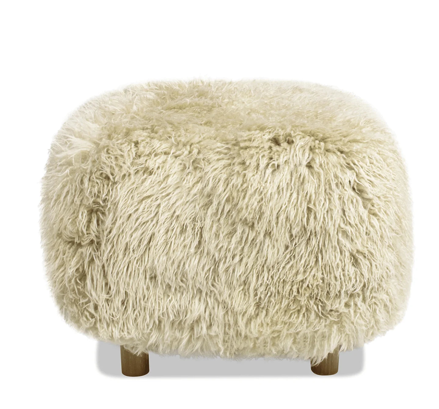 Luxury Upholstered Sheepskin Ottoman European Style for Villa