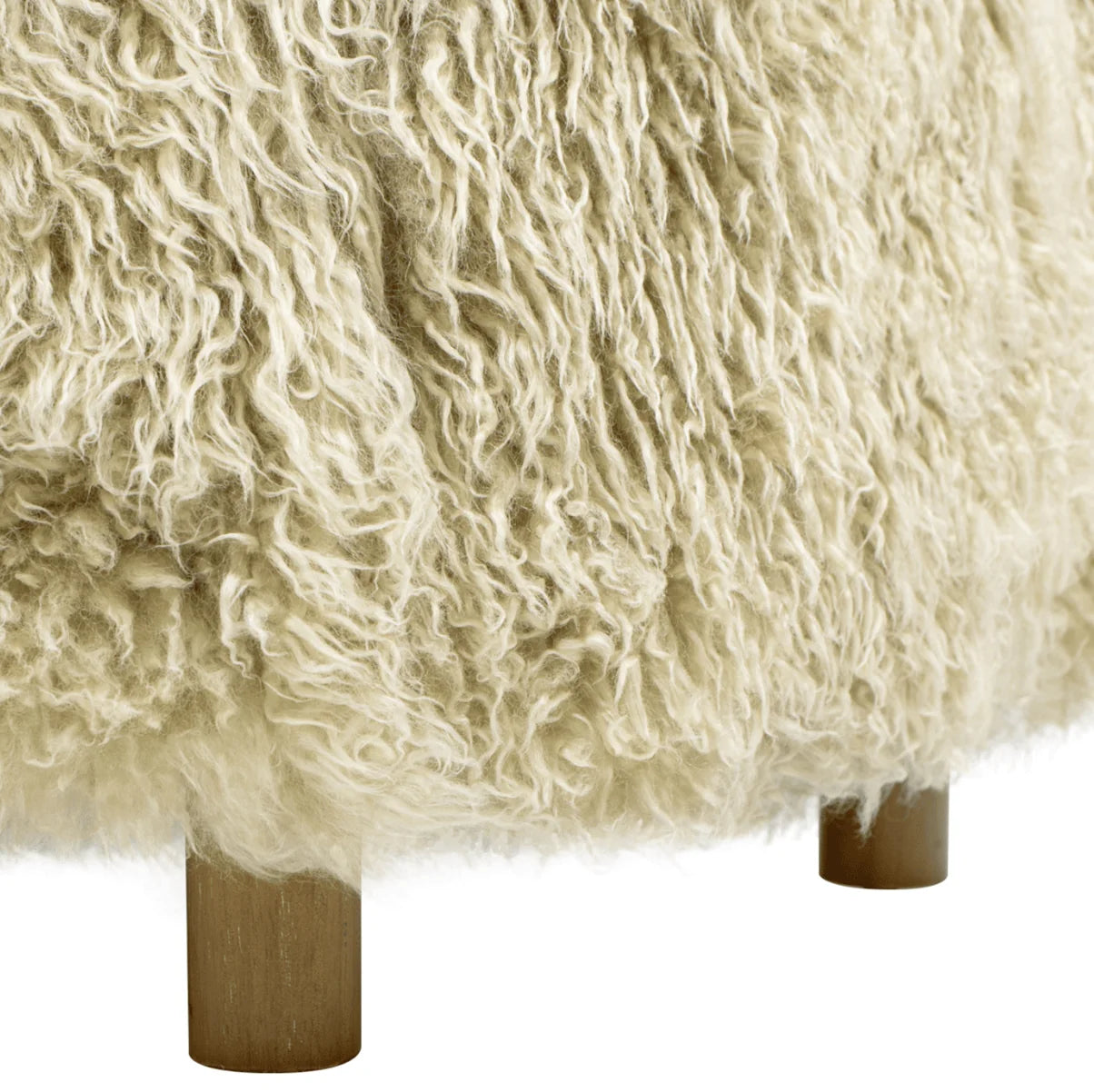 Luxury Upholstered Sheepskin Ottoman European Style for Villa