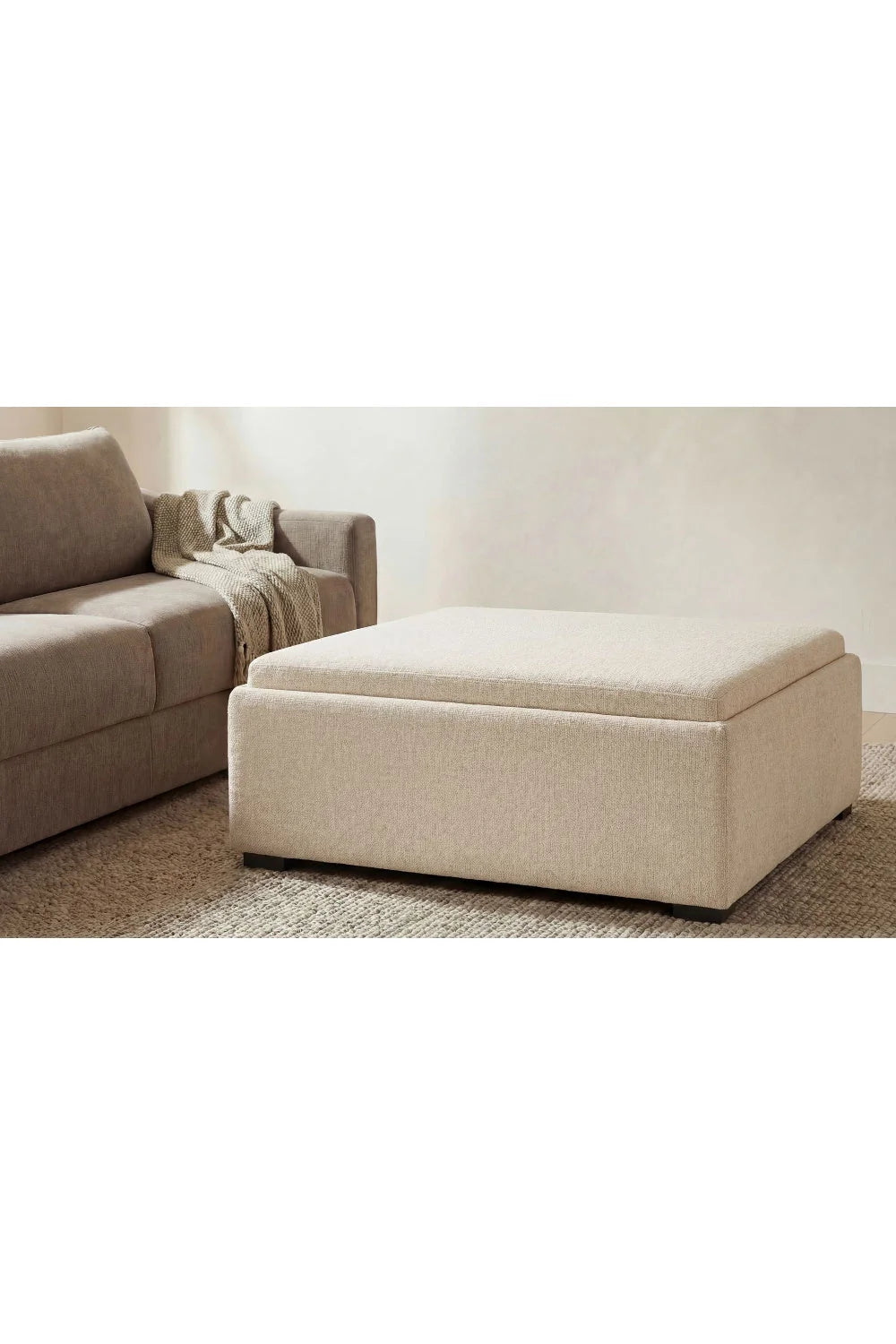 Luxury Upholstered Square Storage Ottoman European Style for Villa