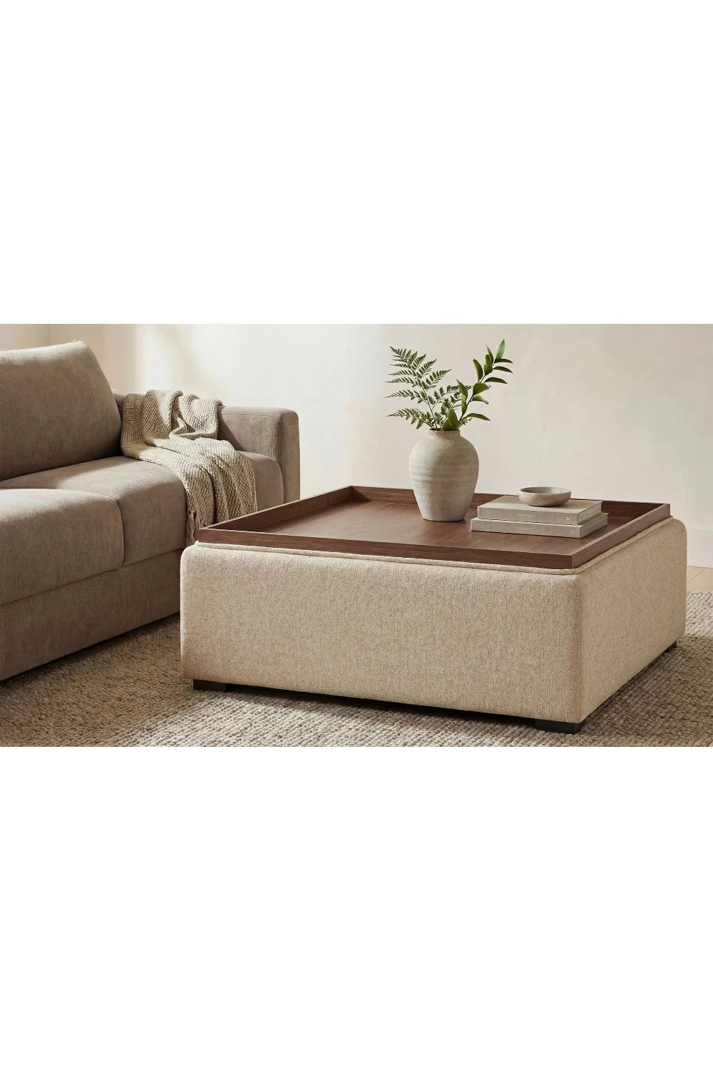 Luxury Upholstered Square Storage Ottoman European Style for Villa