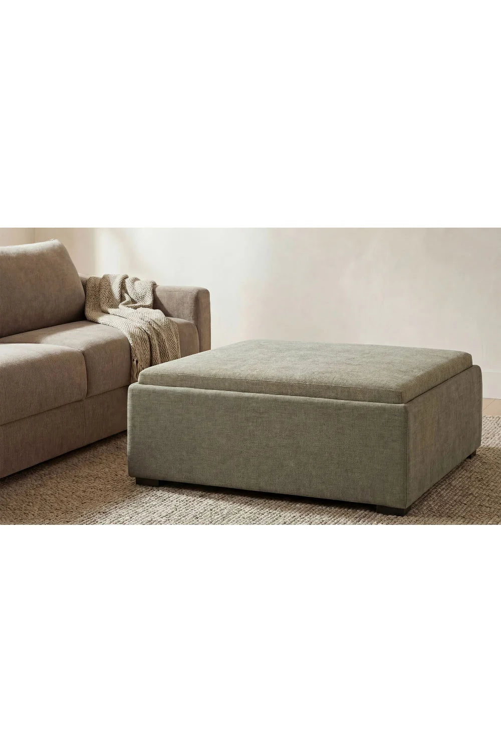 Luxury Upholstered Square Storage Ottoman European Style for Villa