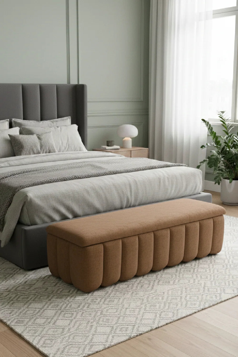 Luxury Upholstered Storage Bench European Style for Villa