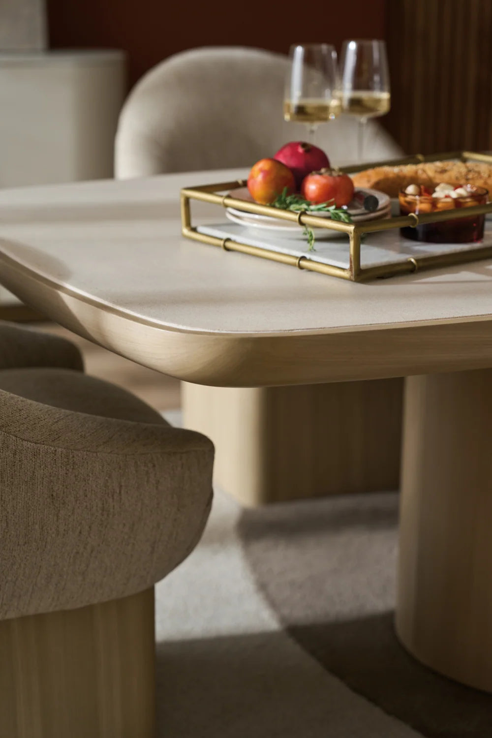 Luxury Upholstered Swivel Dining Chair European Style for Villa