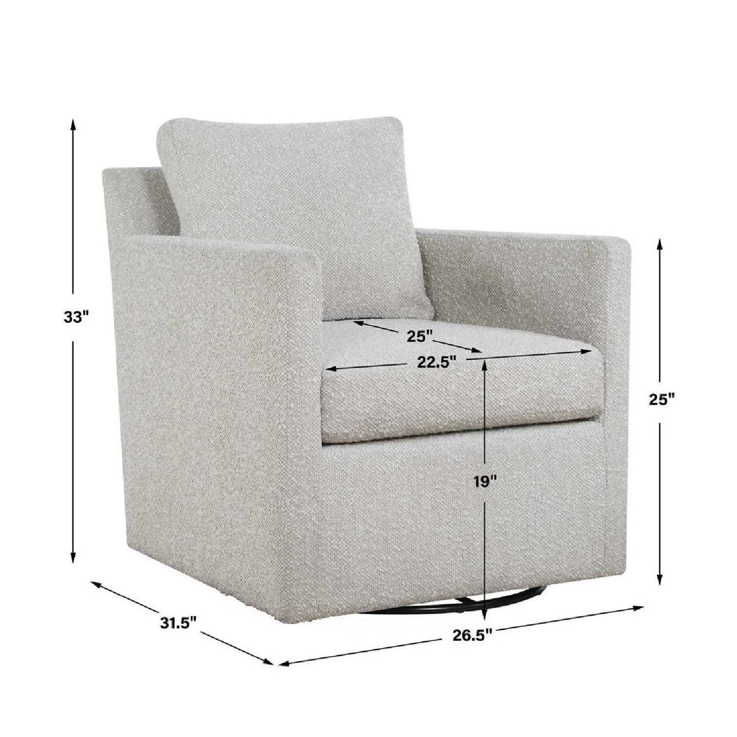 Luxury Upholstered Swivel Glider Armchair Modern Italian Style for Villa