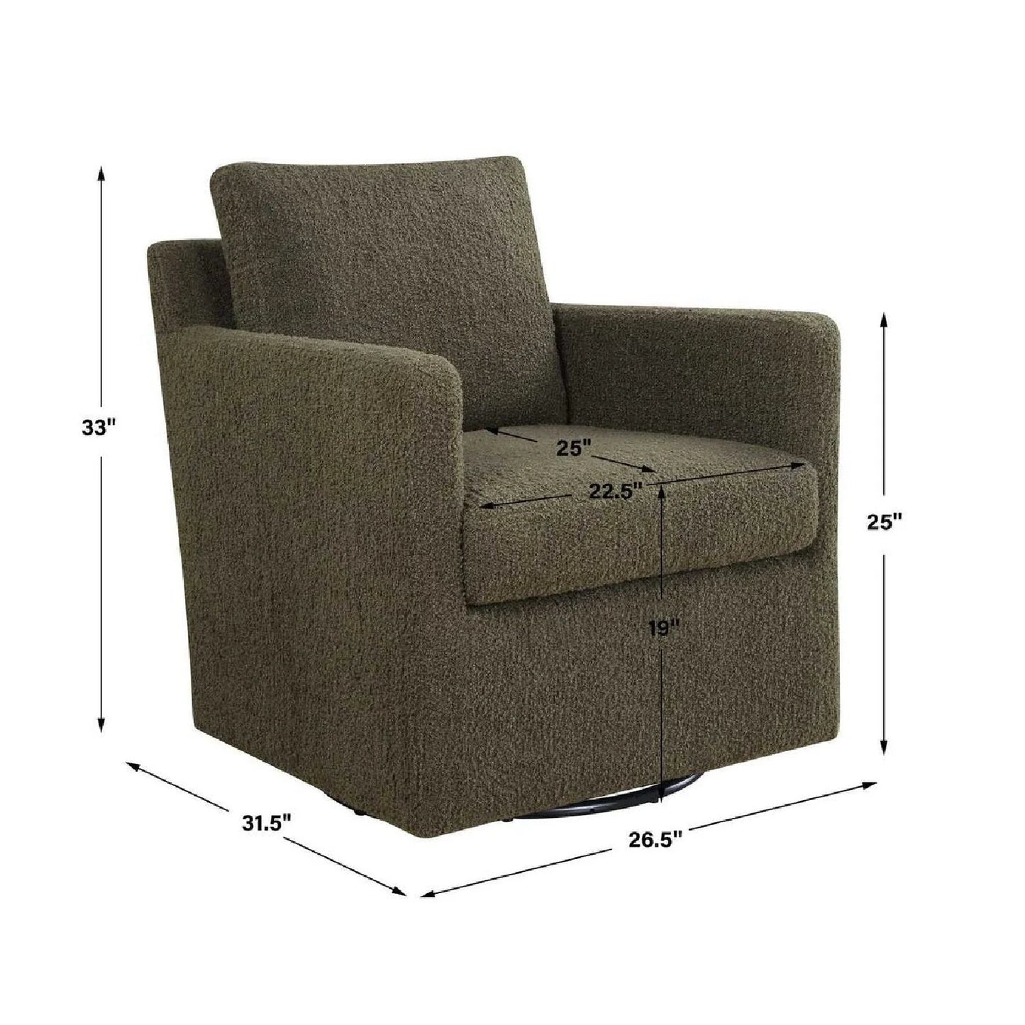 Luxury Upholstered Swivel Glider Armchair Modern Italian Style for Villa