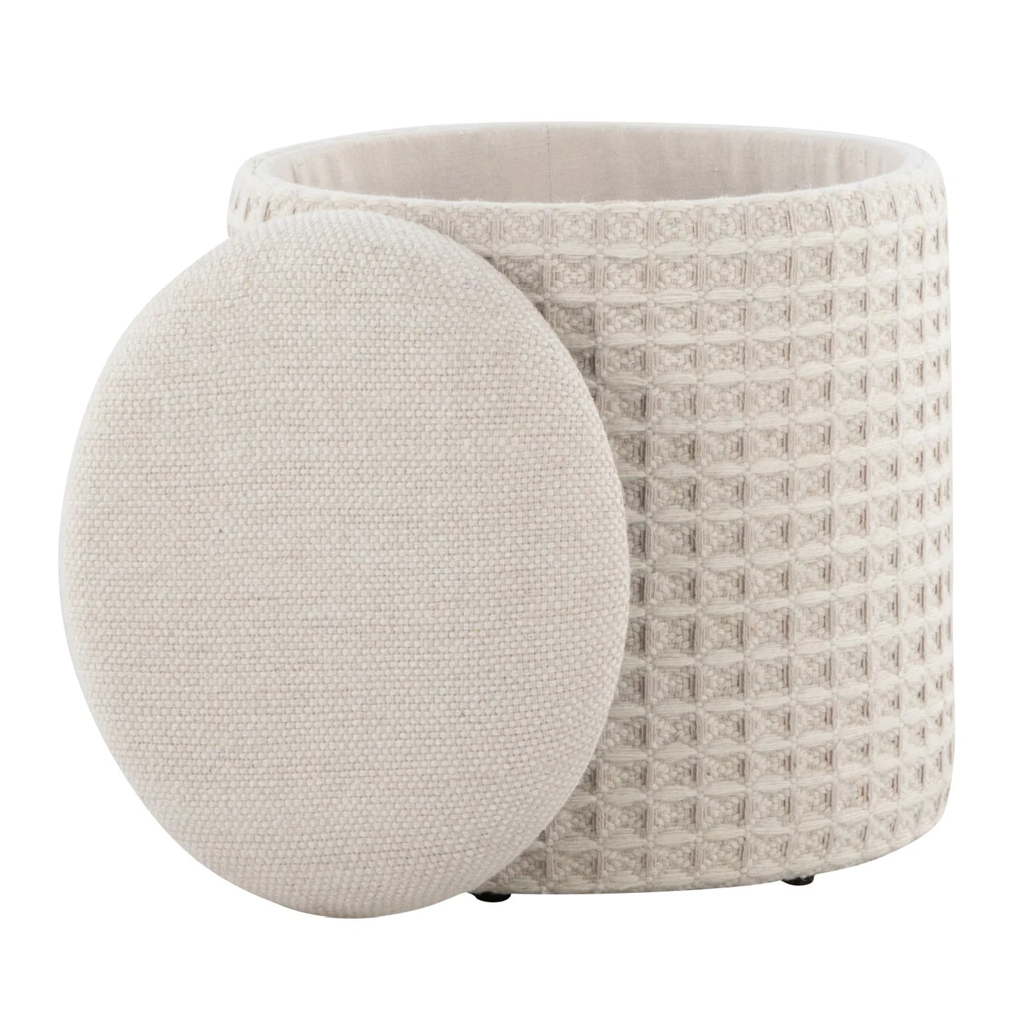 Luxury Upholstered Textured Storage Ottoman European Style for Villa