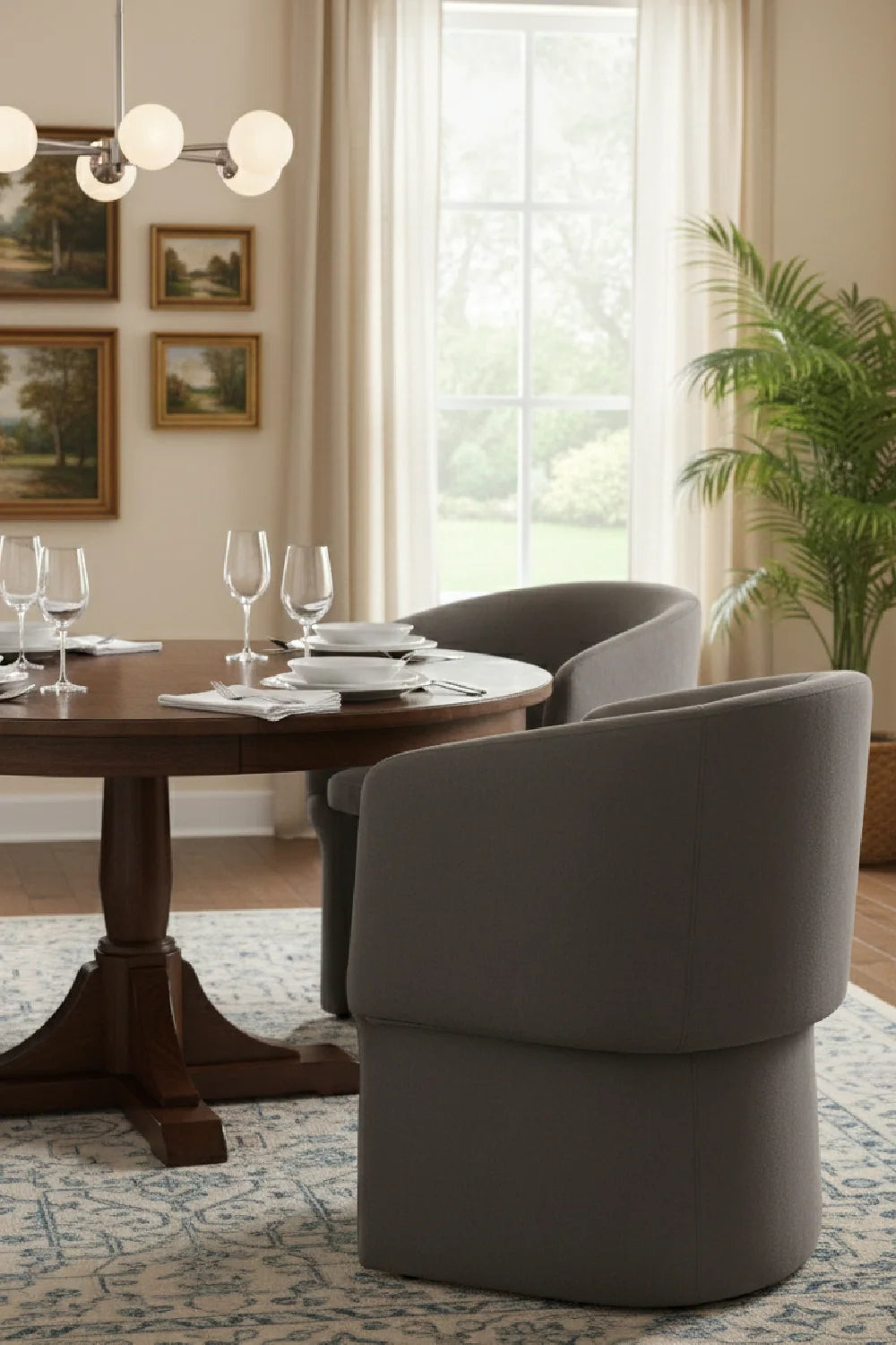 Luxury Upholstered Velvet Modern Dining Armchair European Style for Villa