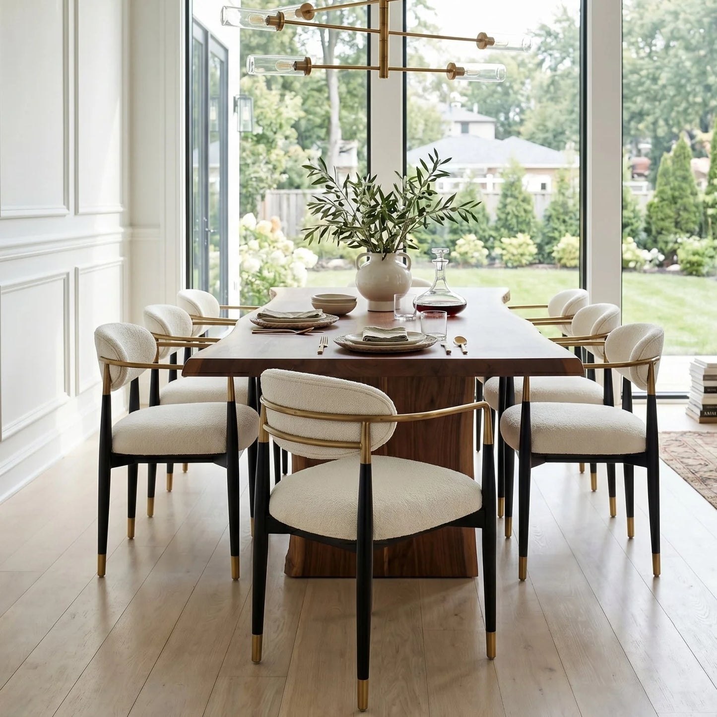 Luxury Upholstered Velvet Modern Dining Armchair European Style for Villa
