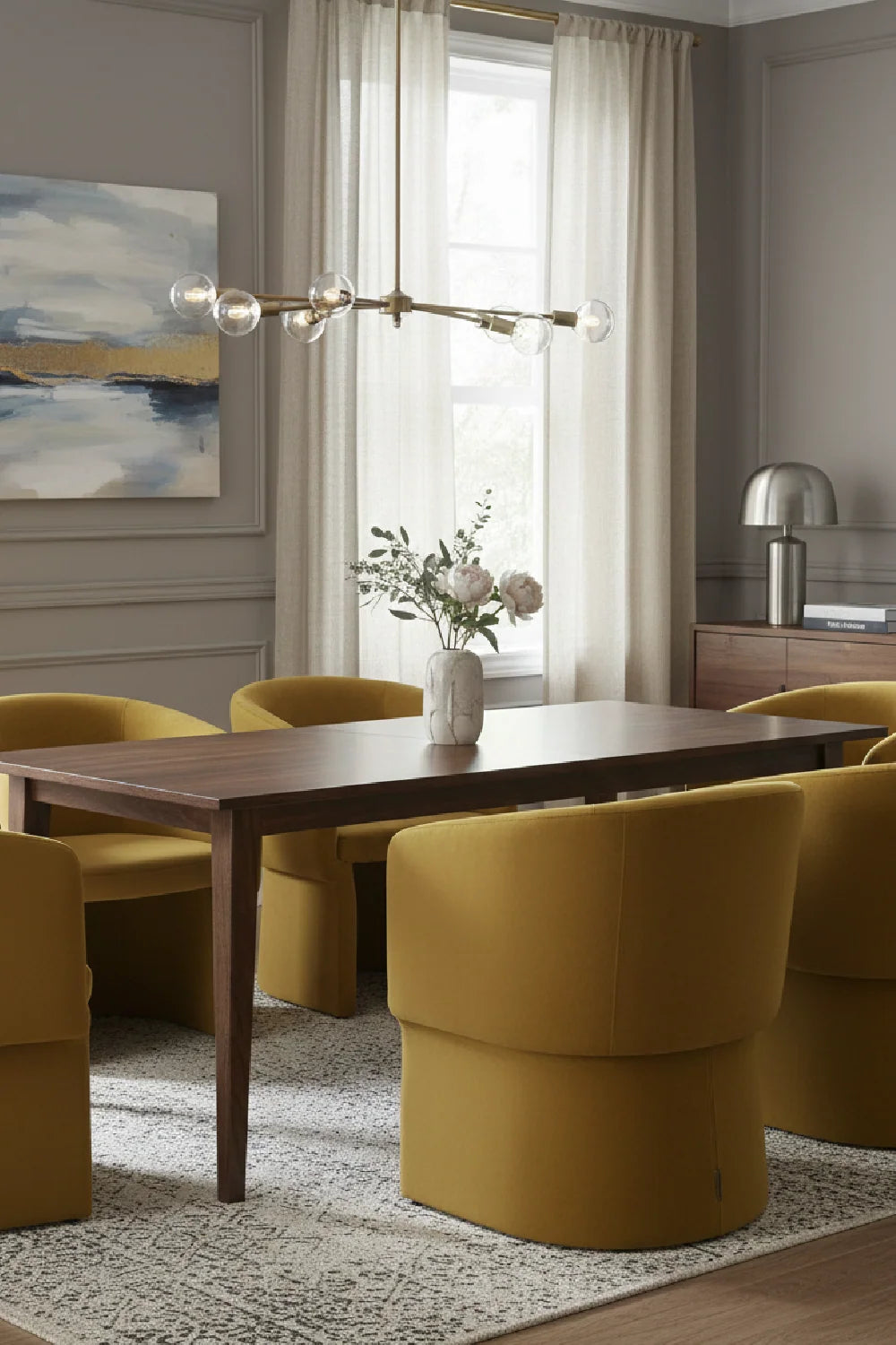 Luxury Upholstered Velvet Modern Dining Armchair European Style for Villa