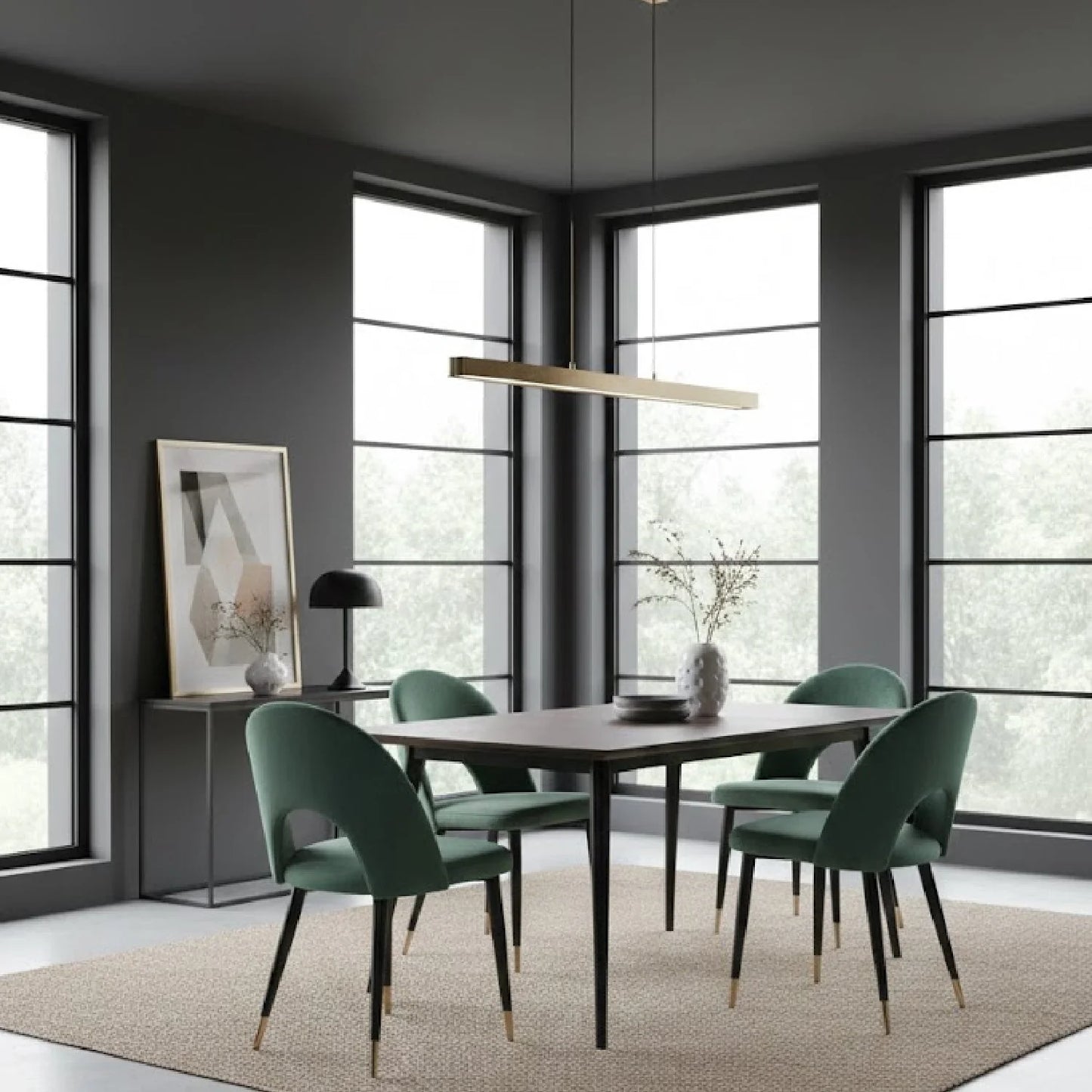 Luxury Upholstered Velvet Modern Dining Chair European Style for Villa