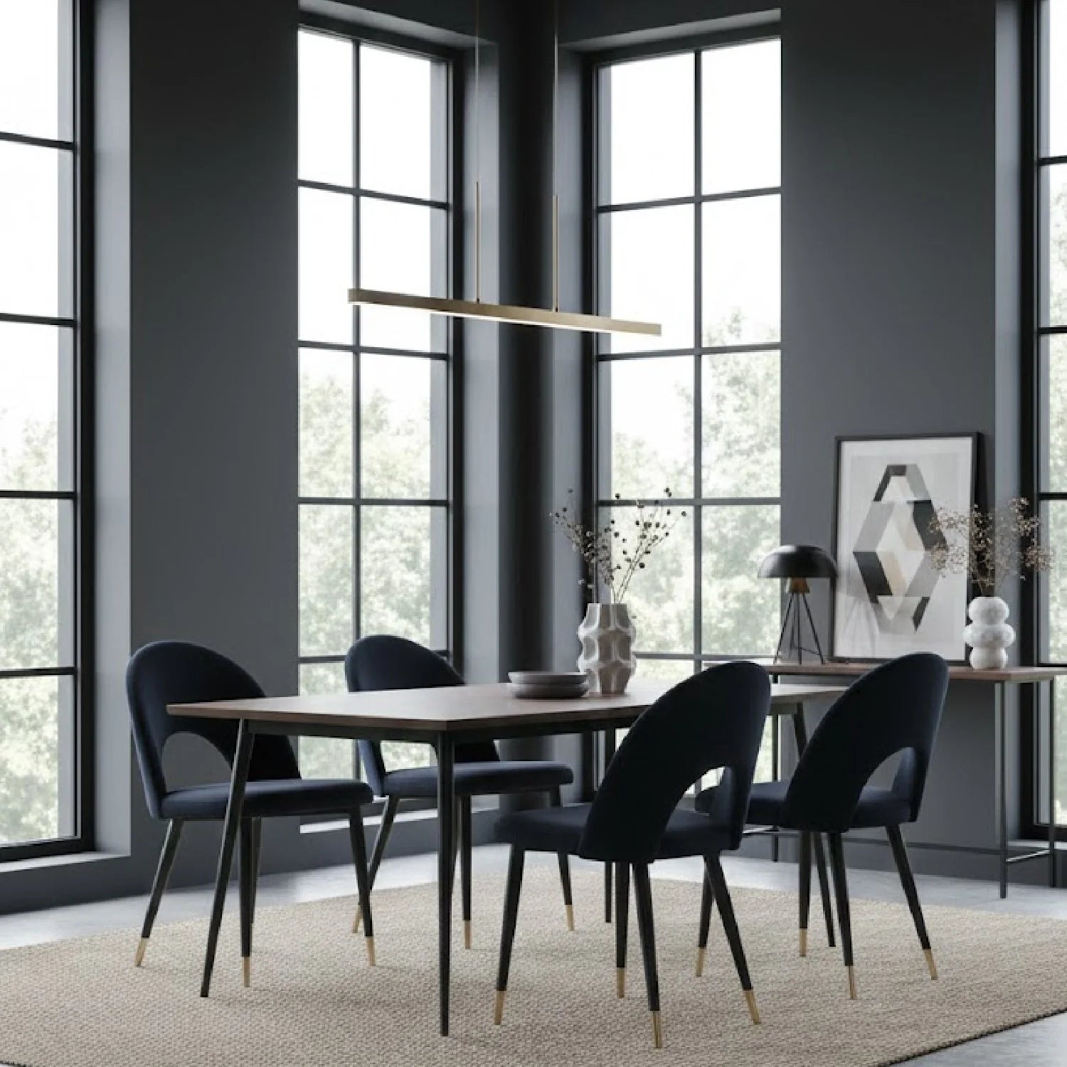 Luxury Upholstered Velvet Modern Dining Chair European Style for Villa