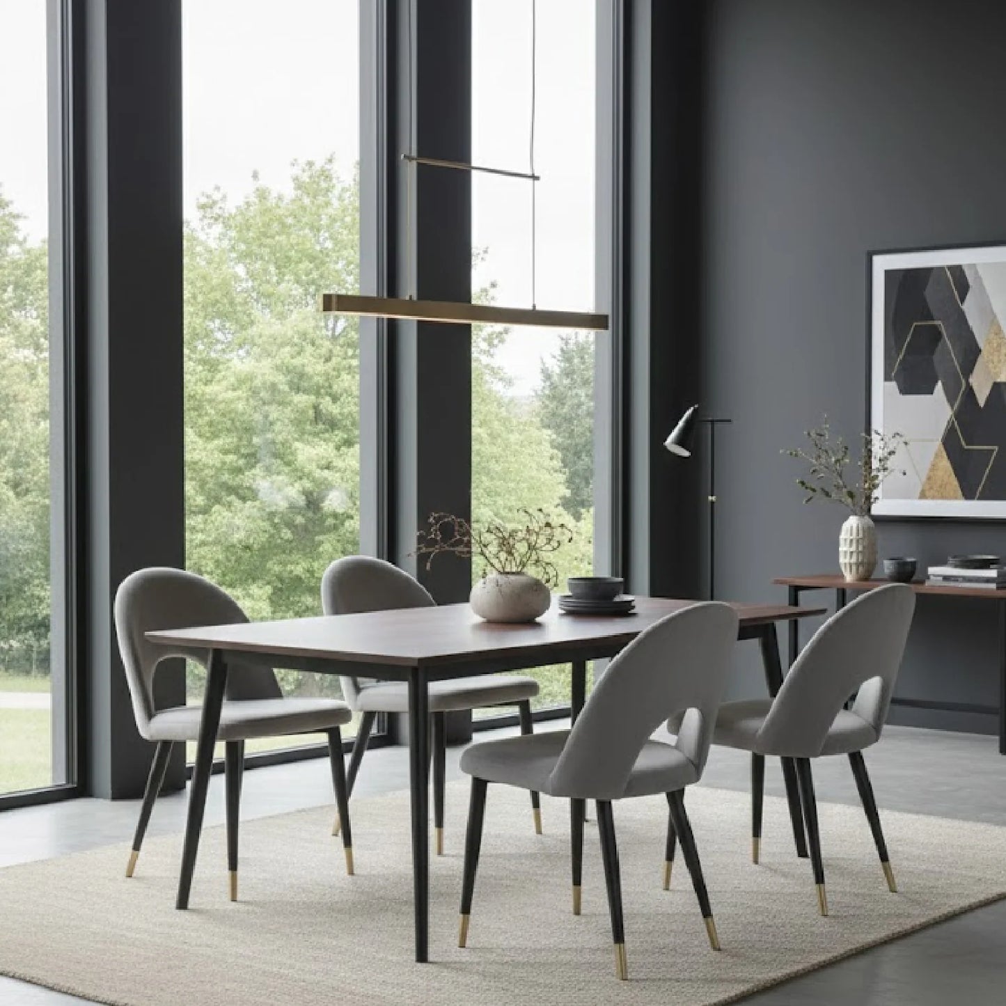 Luxury Upholstered Velvet Modern Dining Chair European Style for Villa