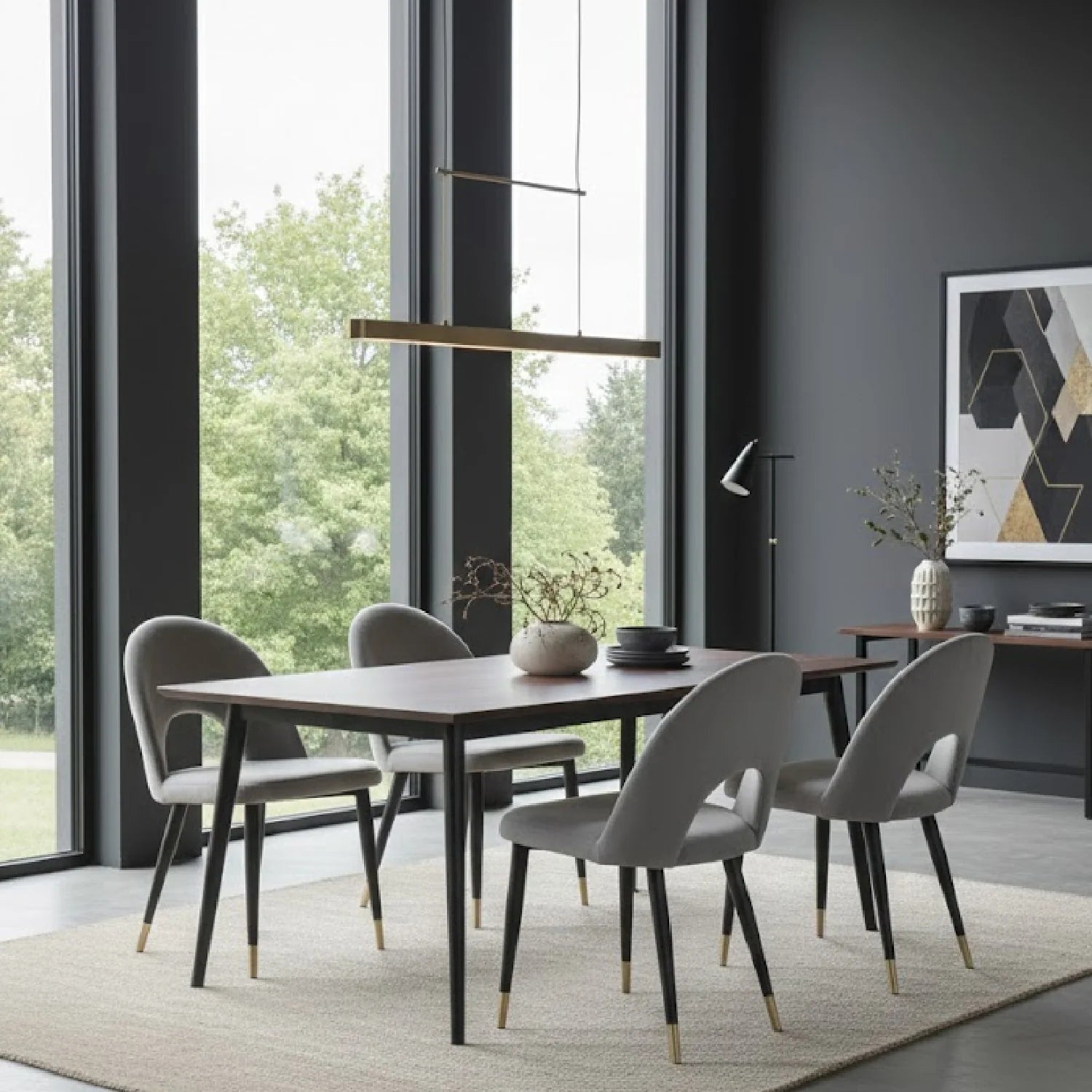Luxury Upholstered Velvet Modern Dining Chair European Style for Villa