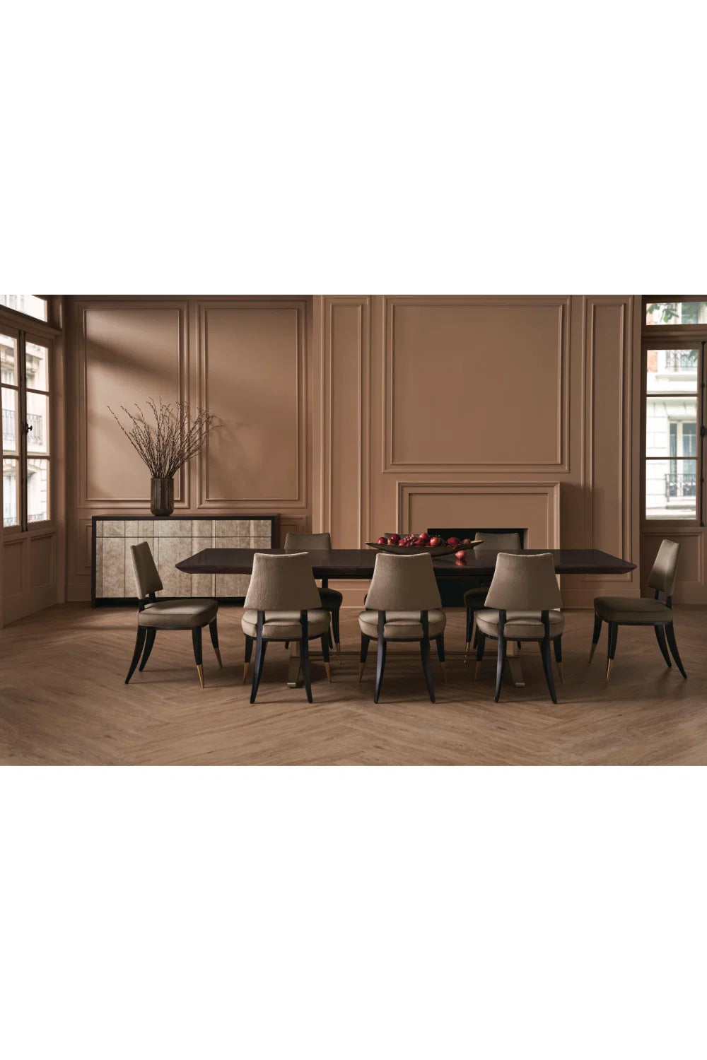 Luxury Upholstered Velvet Modern Dining Chair European Style for Villa