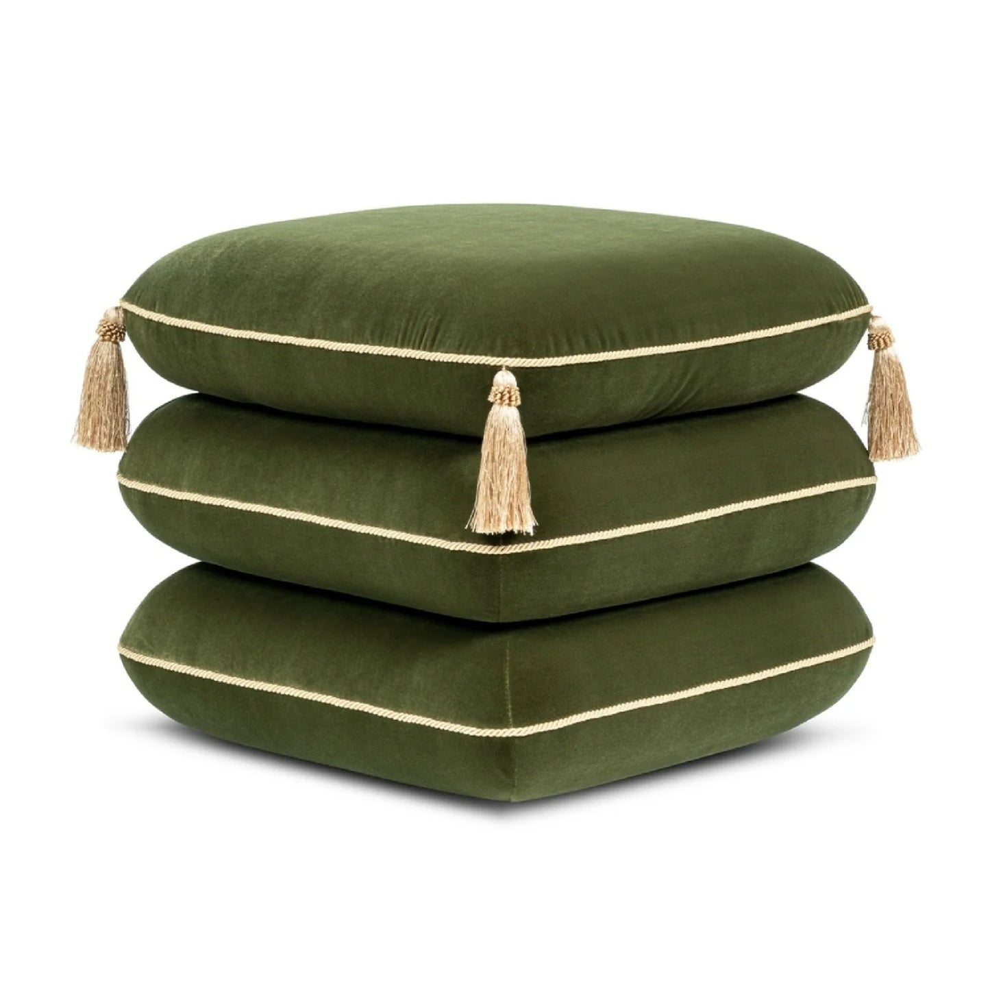 Luxury Upholstered Velvet Ottoman European Style for Villa