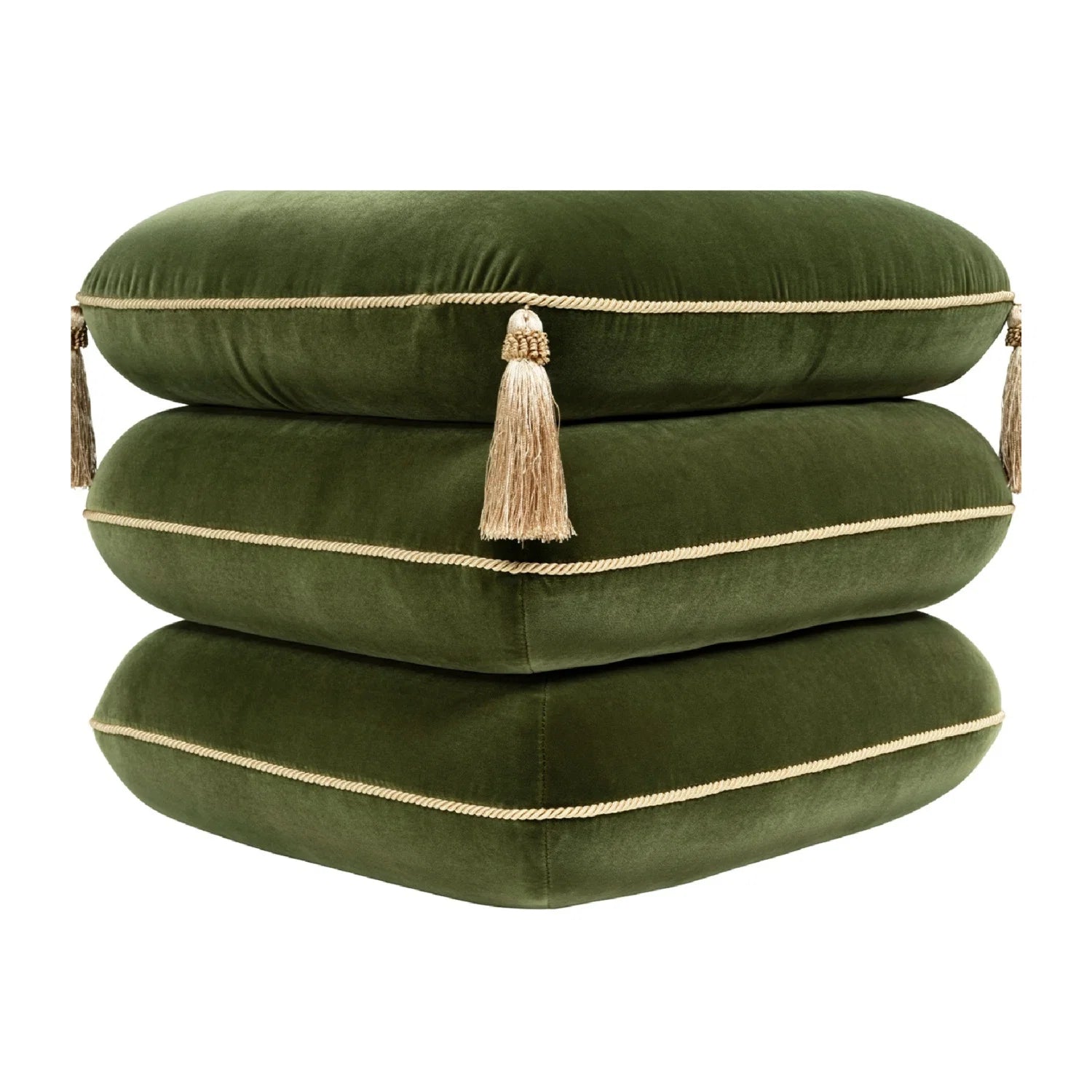 Luxury Upholstered Velvet Ottoman European Style for Villa
