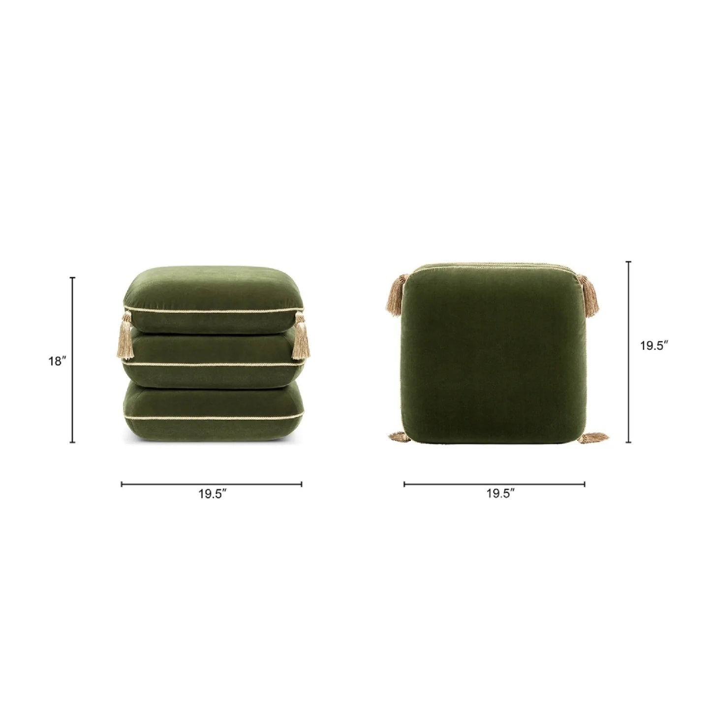 Luxury Upholstered Velvet Ottoman European Style for Villa