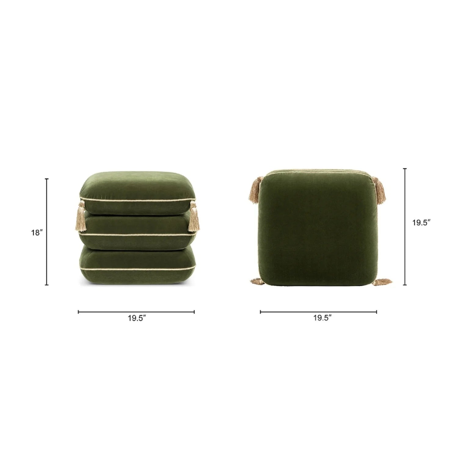 Luxury Upholstered Velvet Ottoman European Style for Villa
