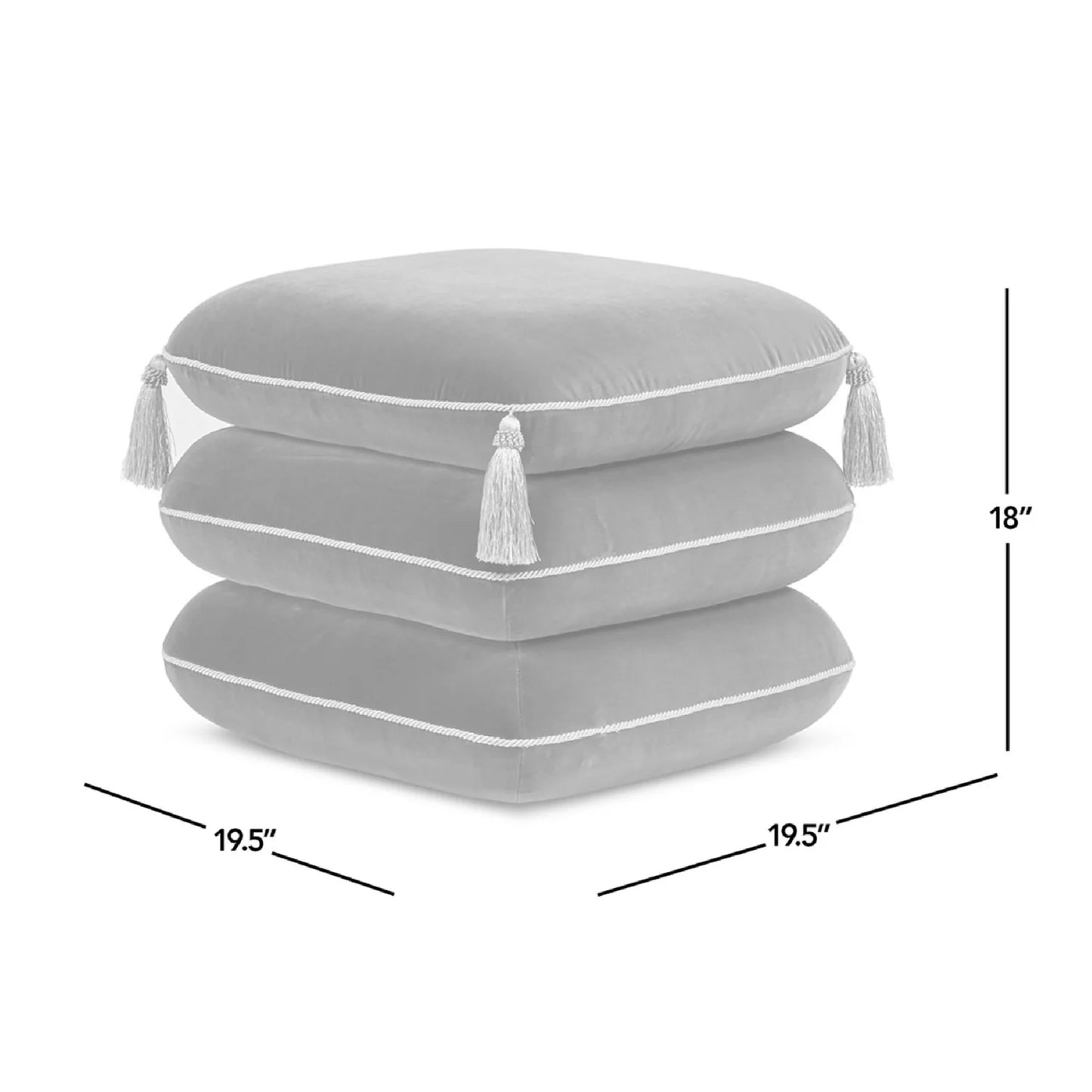 Luxury Upholstered Velvet Ottoman European Style for Villa