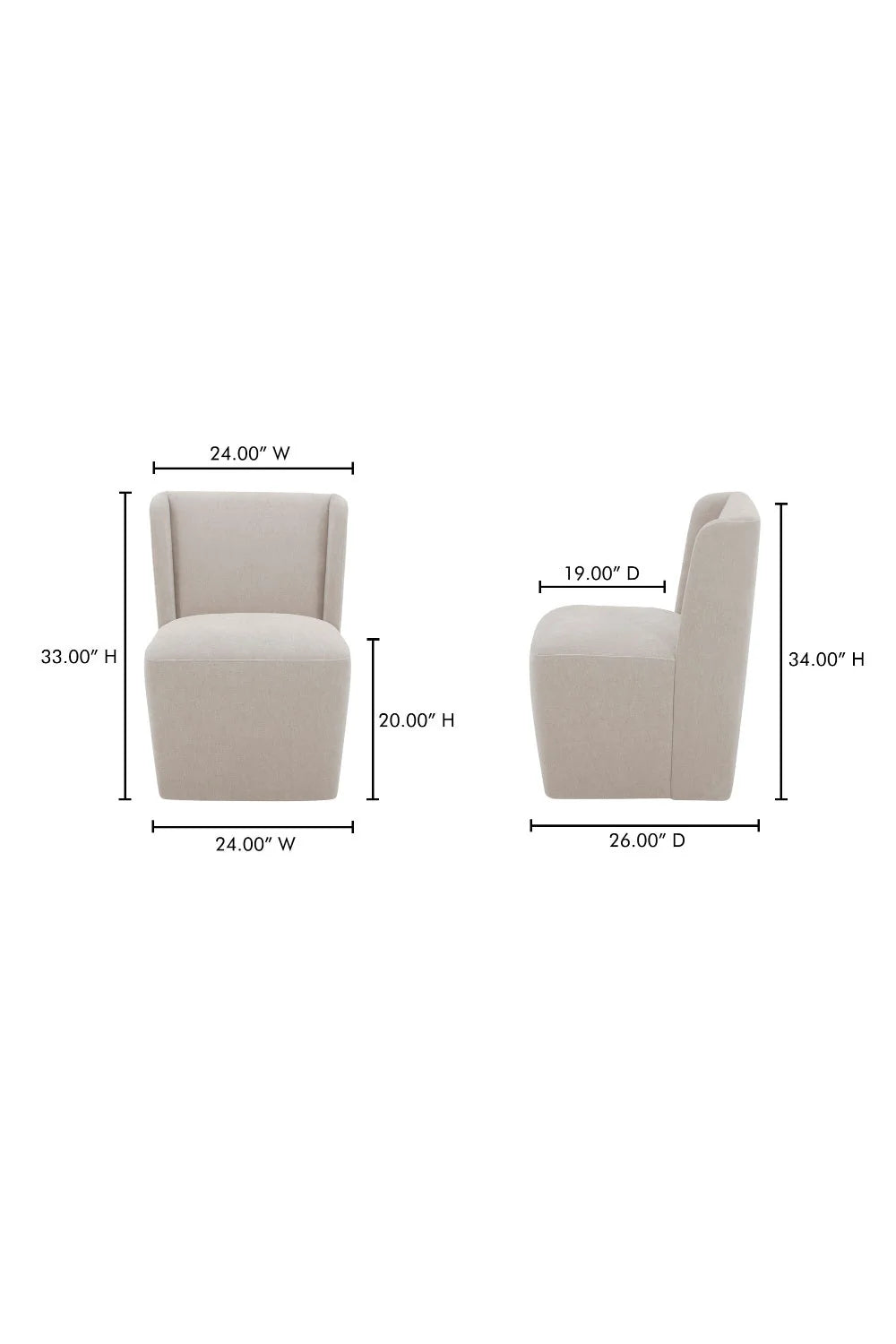 Luxury Upholstered Wheeled Modern Dining Chair European Style for Villa