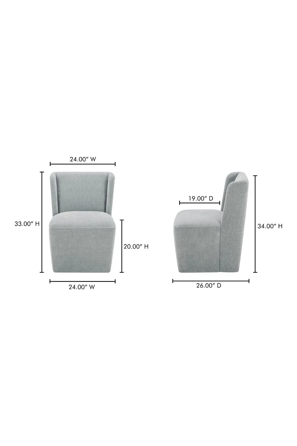 Luxury Upholstered Wheeled Modern Dining Chair European Style for Villa