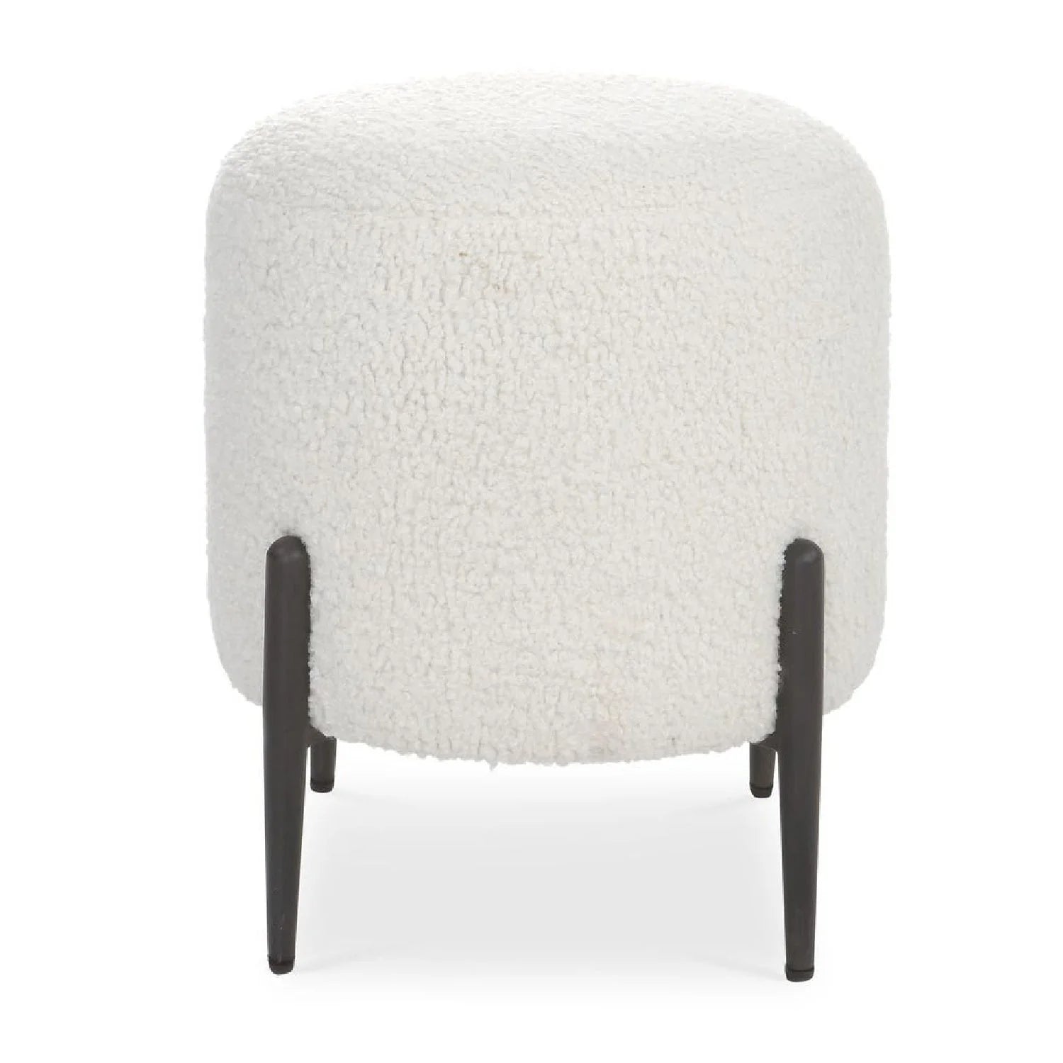 Luxury Upholstered White Shearling Ottoman European Style for Villa