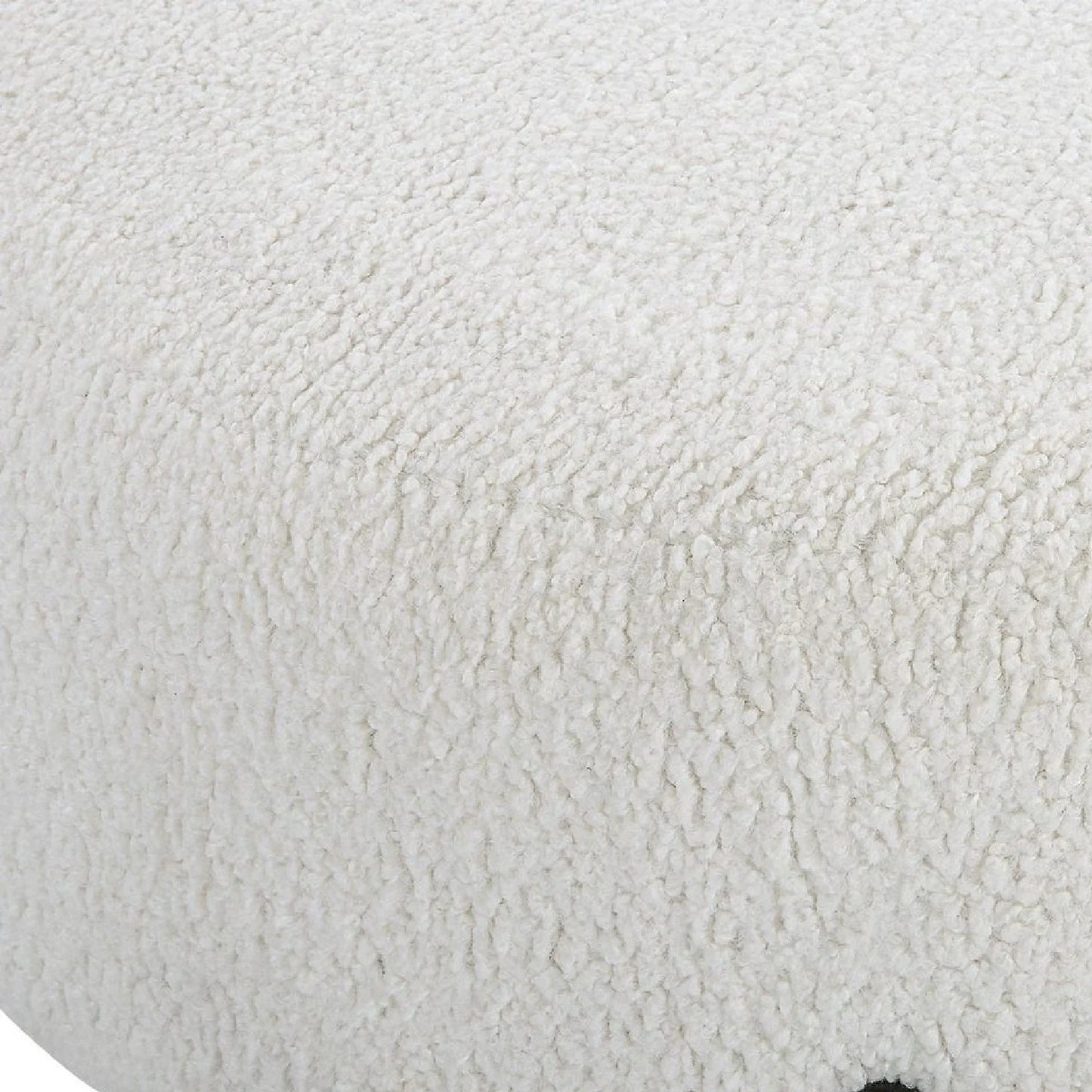 Luxury Upholstered White Shearling Ottoman European Style for Villa