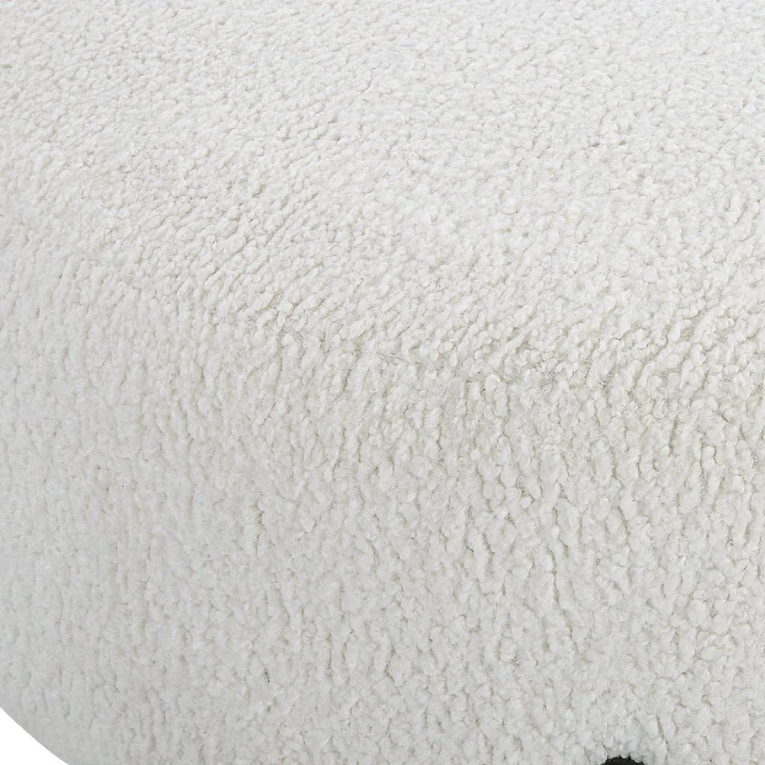Luxury Upholstered White Shearling Ottoman European Style for Villa