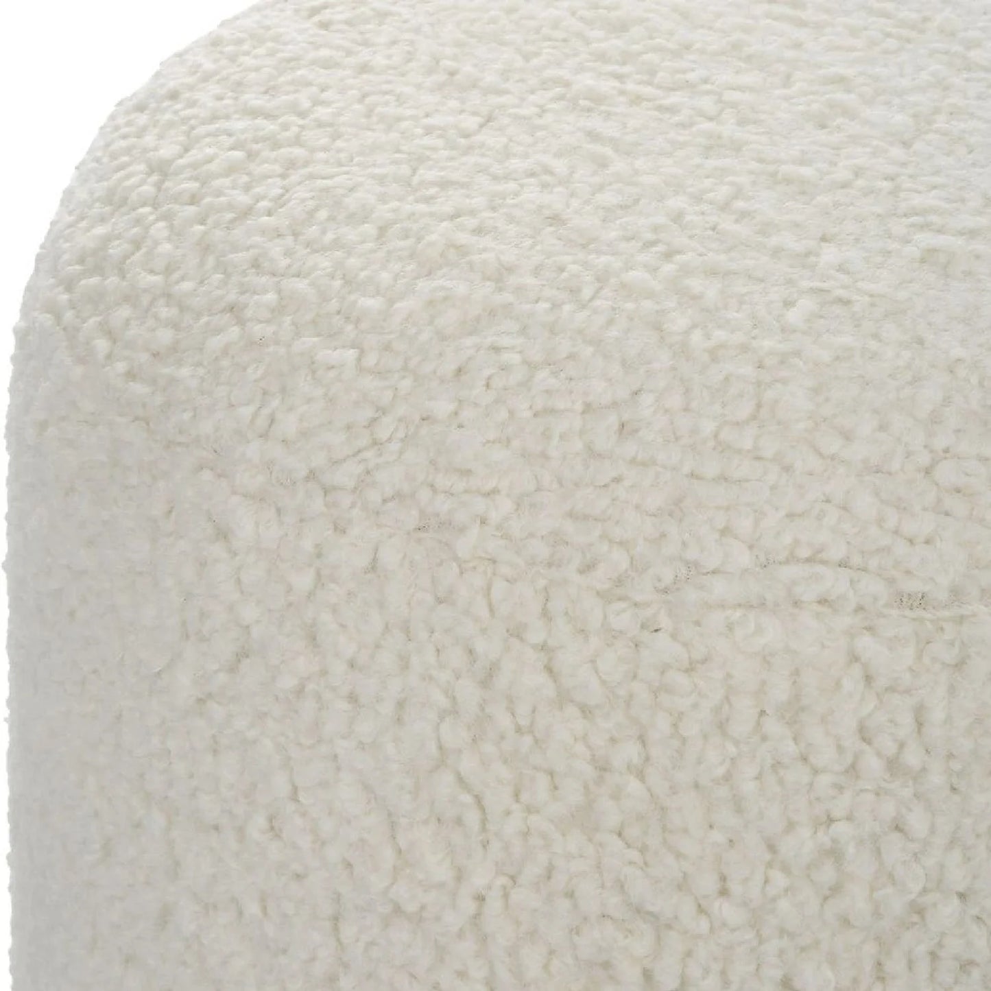 Luxury Upholstered White Shearling Ottoman European Style for Villa