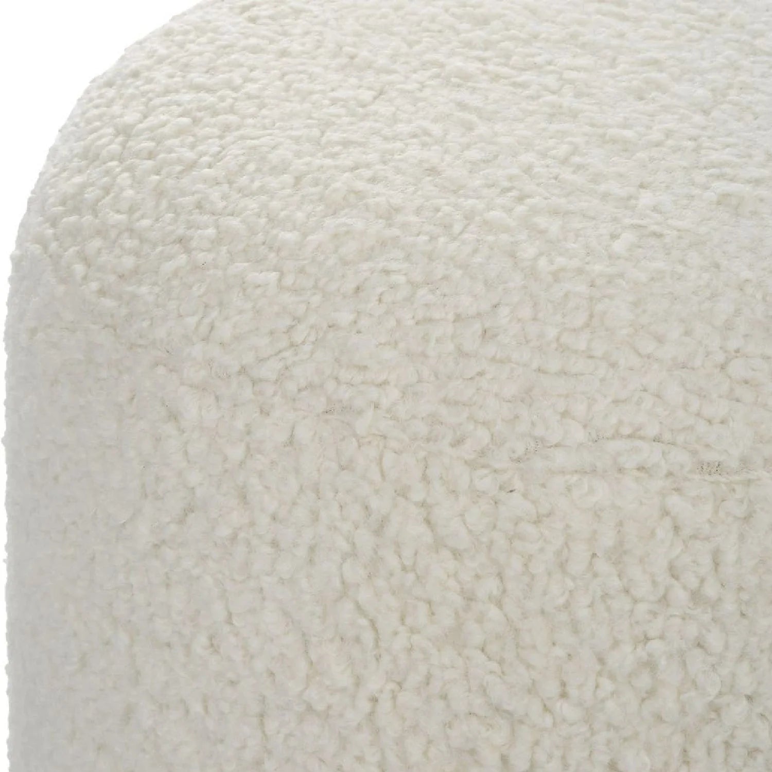 Luxury Upholstered White Shearling Ottoman European Style for Villa