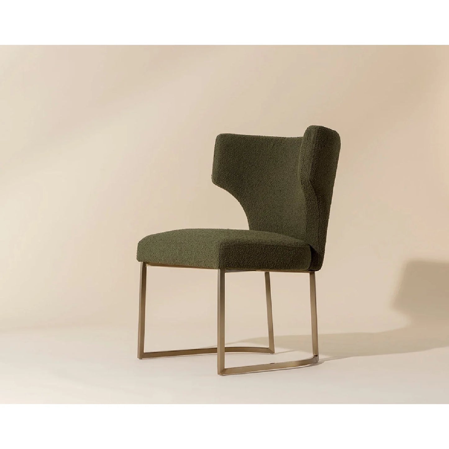 Luxury Upholstered Wingback Modern Dining Chair European Style for Villa