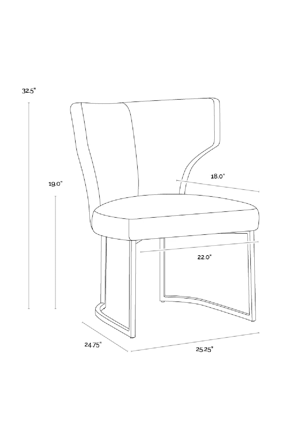 Luxury Upholstered Wingback Modern Dining Chair European Style for Villa