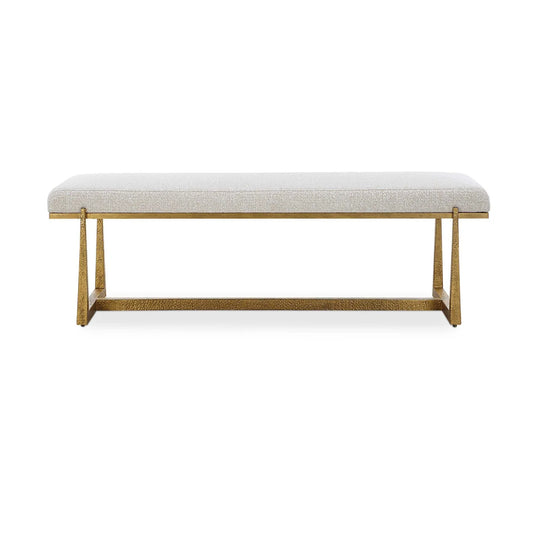 Luxury Upholstered Wool Style Bench European Style for Villa