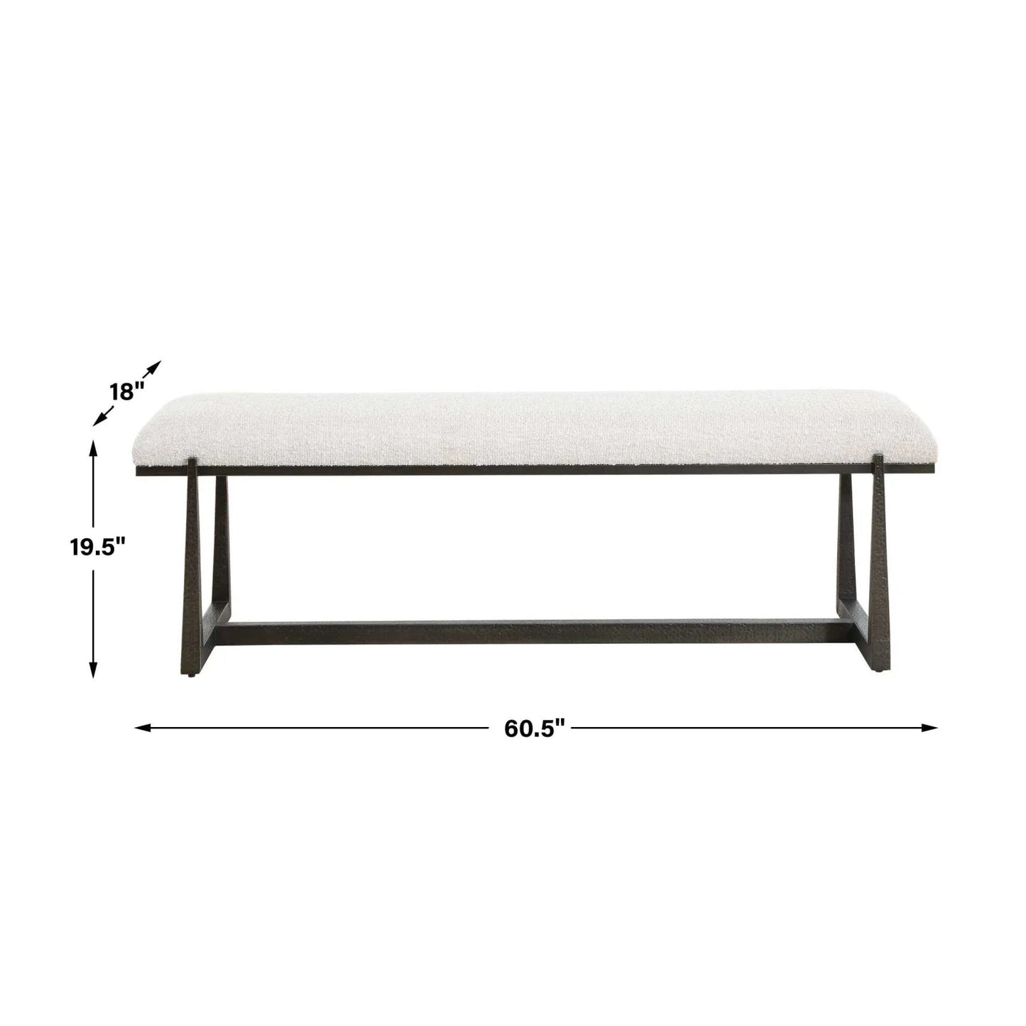 Luxury Upholstered Wool Style Bench European Style for Villa