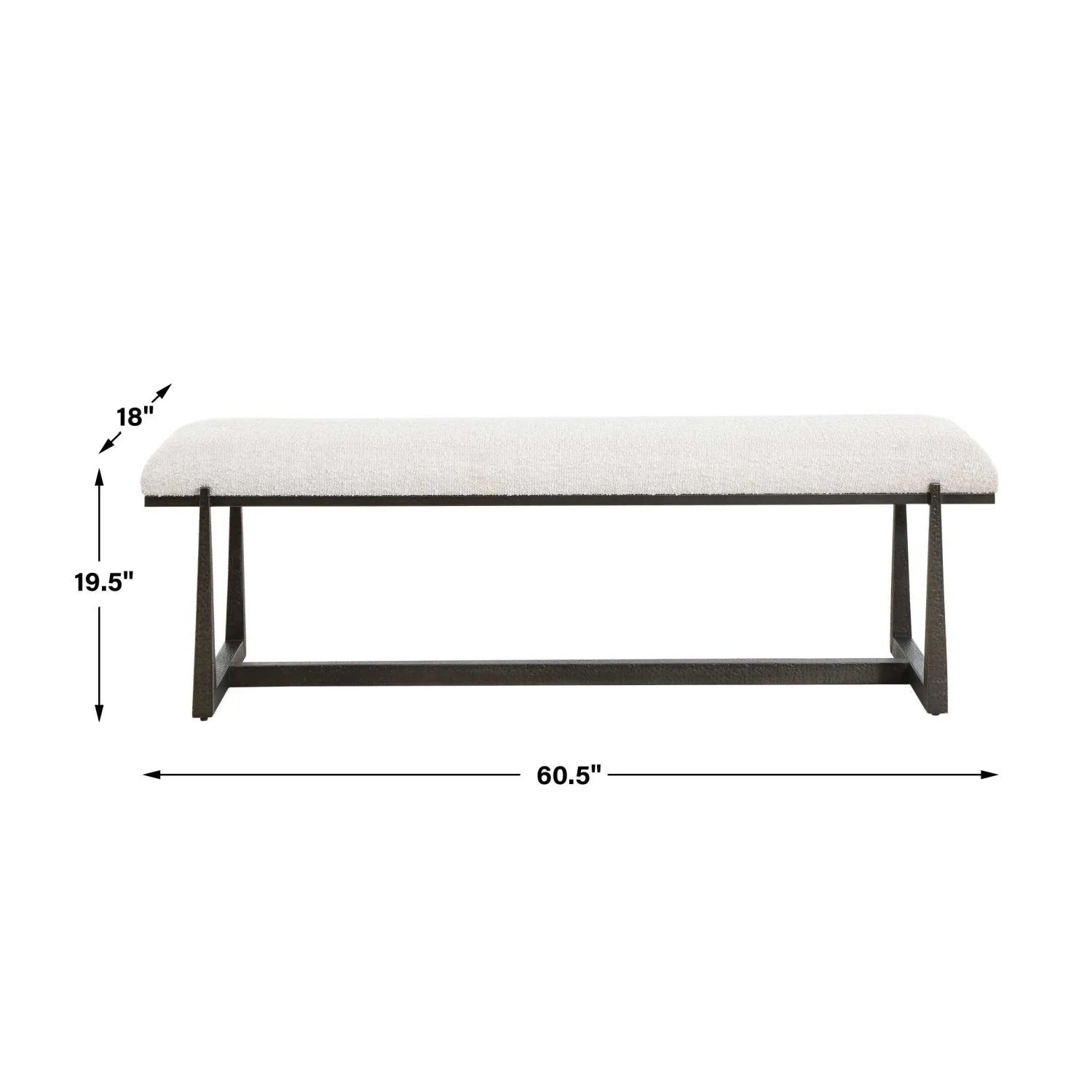 Luxury Upholstered Wool Style Bench European Style for Villa