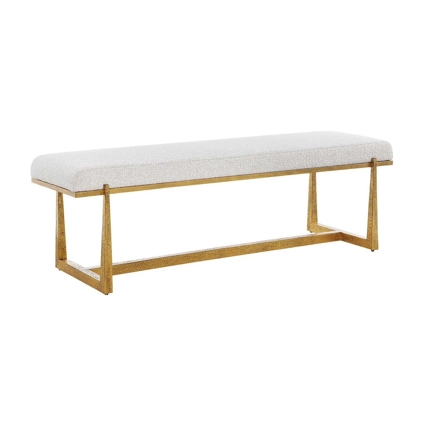 Luxury Upholstered Wool Style Bench European Style for Villa