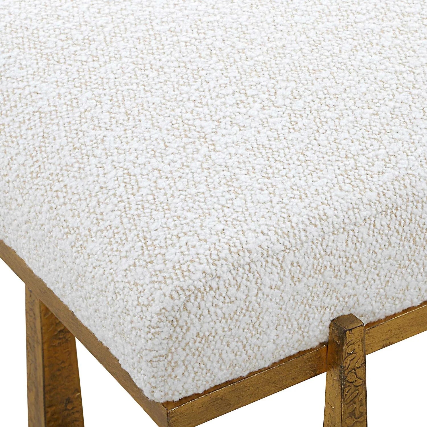 Luxury Upholstered Wool Style Bench European Style for Villa