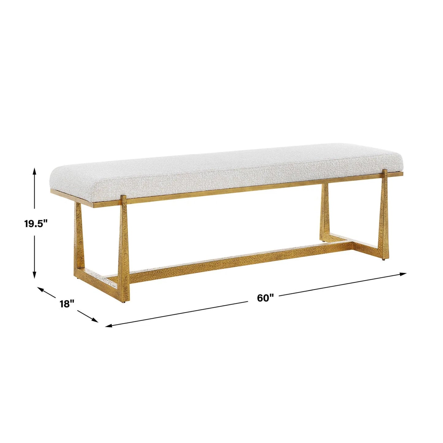 Luxury Upholstered Wool Style Bench European Style for Villa