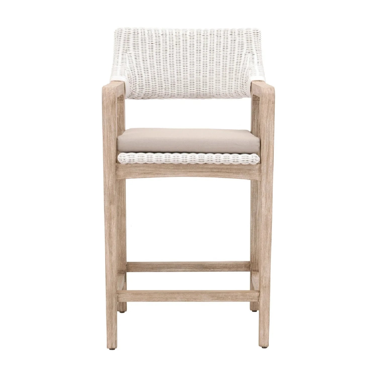 Luxury Upholstered Woven Counter Stool European Style for Villa