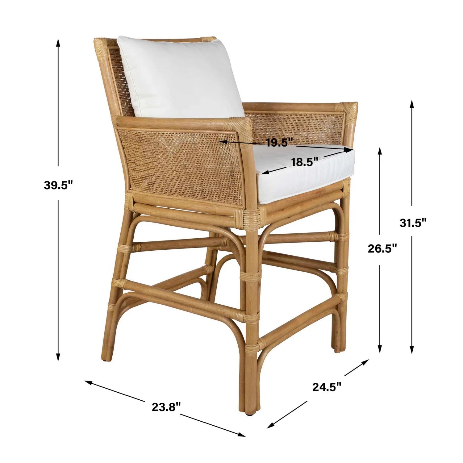Luxury Upholstered Woven Counter Stool European Style for Villa