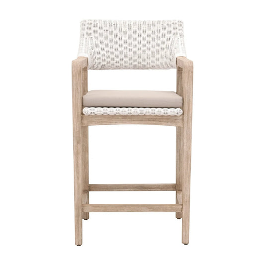 Luxury Upholstered Woven Counter Stool European Style for Villa