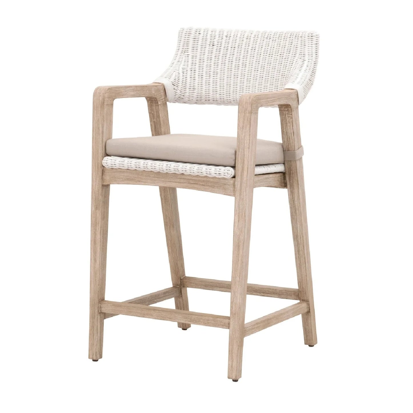 Luxury Upholstered Woven Counter Stool European Style for Villa