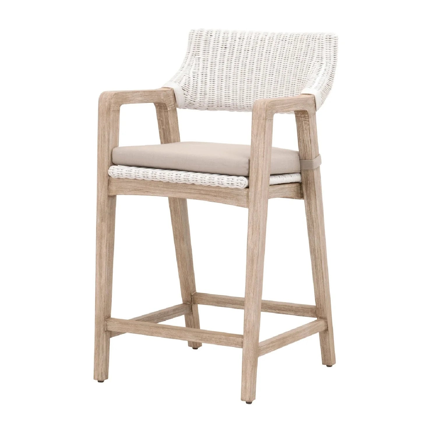 Luxury Upholstered Woven Counter Stool European Style for Villa