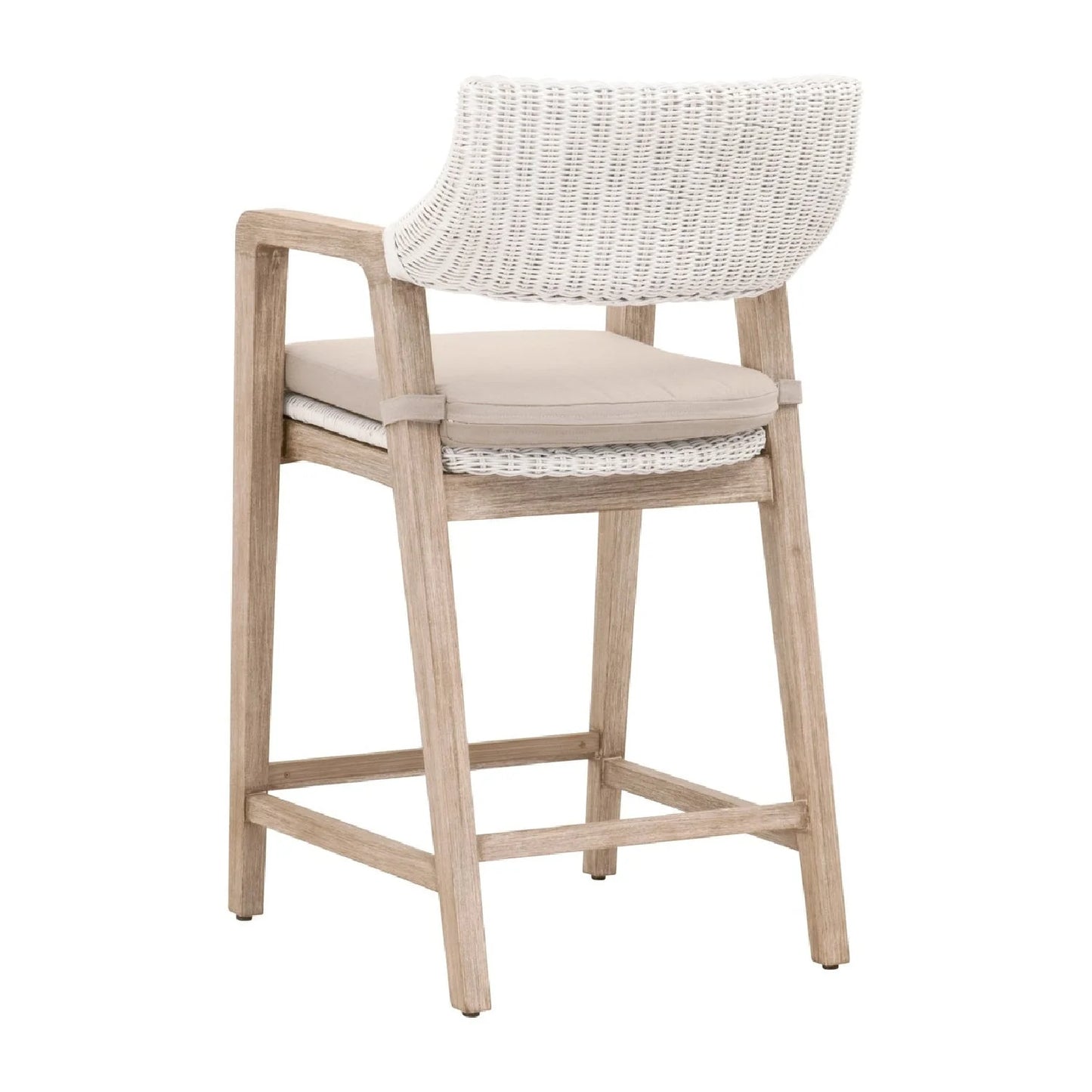 Luxury Upholstered Woven Counter Stool European Style for Villa