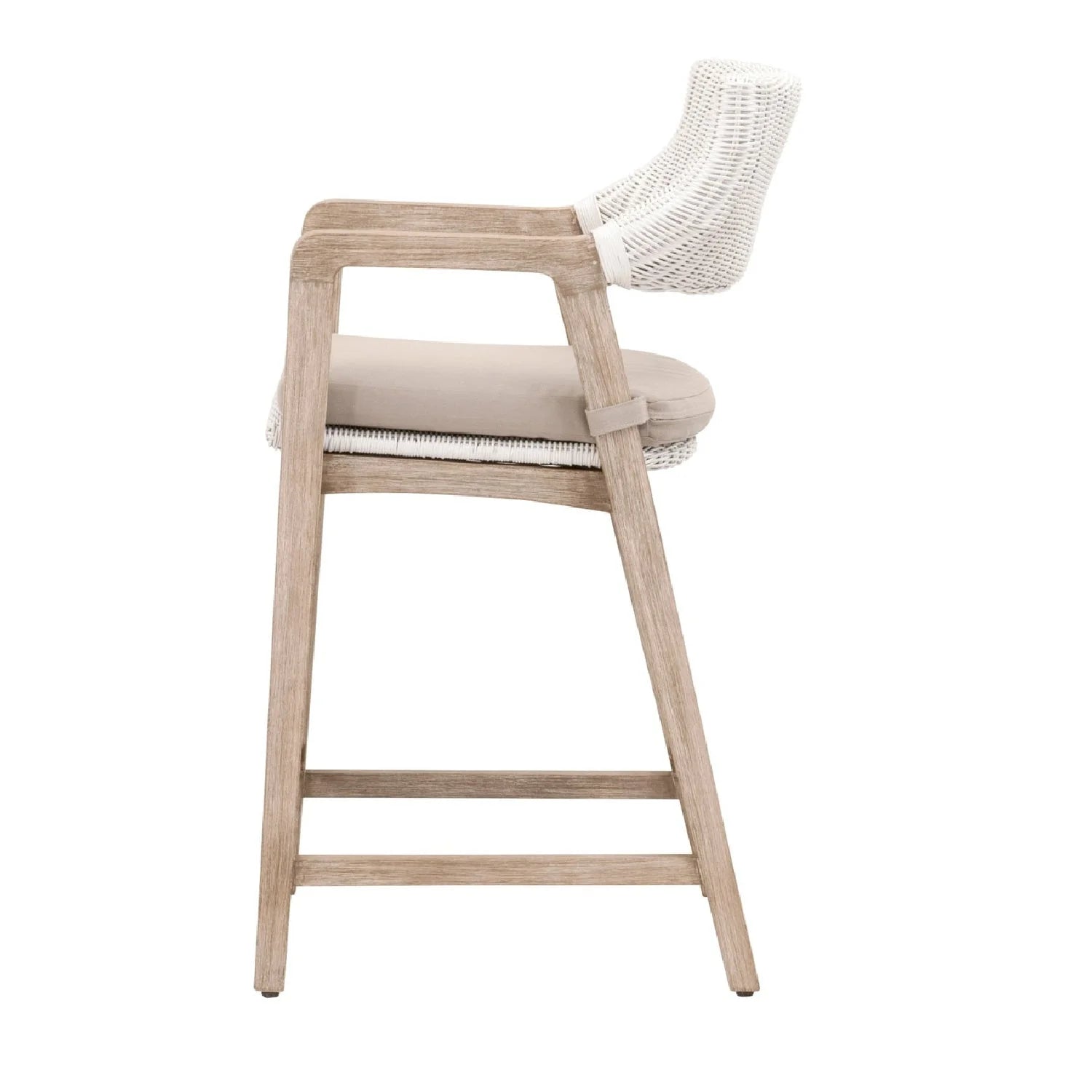 Luxury Upholstered Woven Counter Stool European Style for Villa