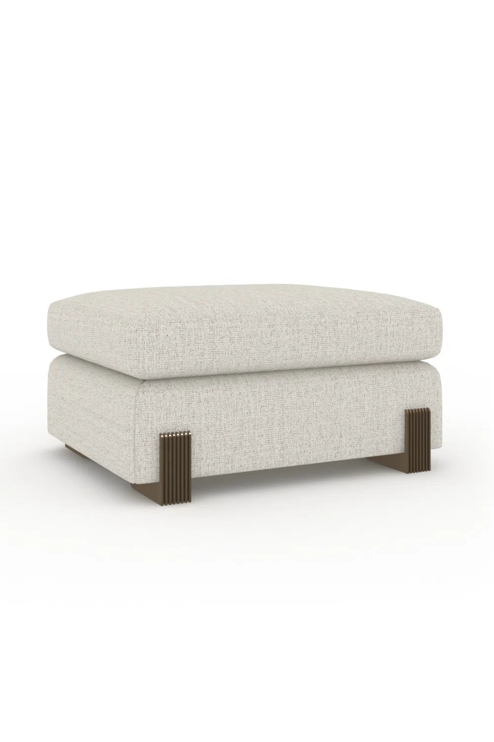 Luxury Upholstered Woven Fabric Ottoman European Style for Villa