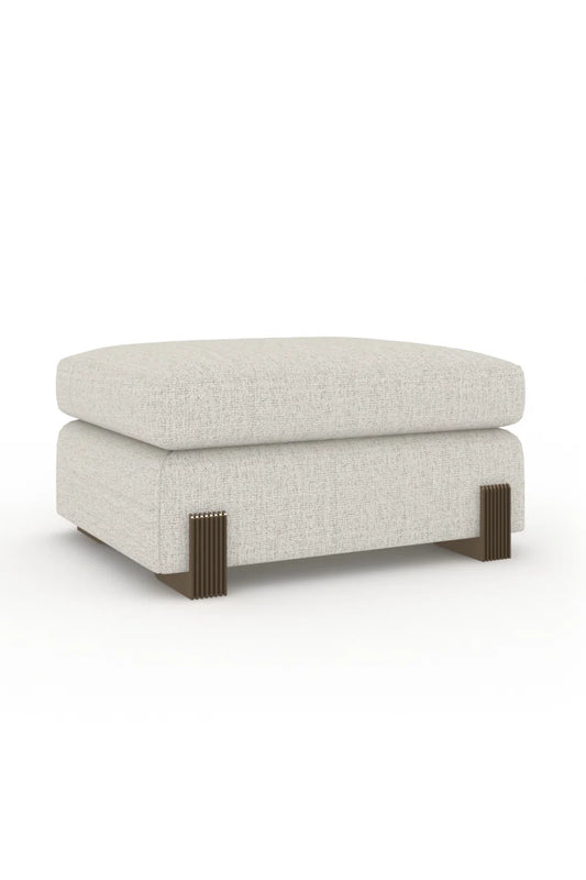 Luxury Upholstered Woven Fabric Ottoman European Style for Villa